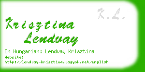 krisztina lendvay business card